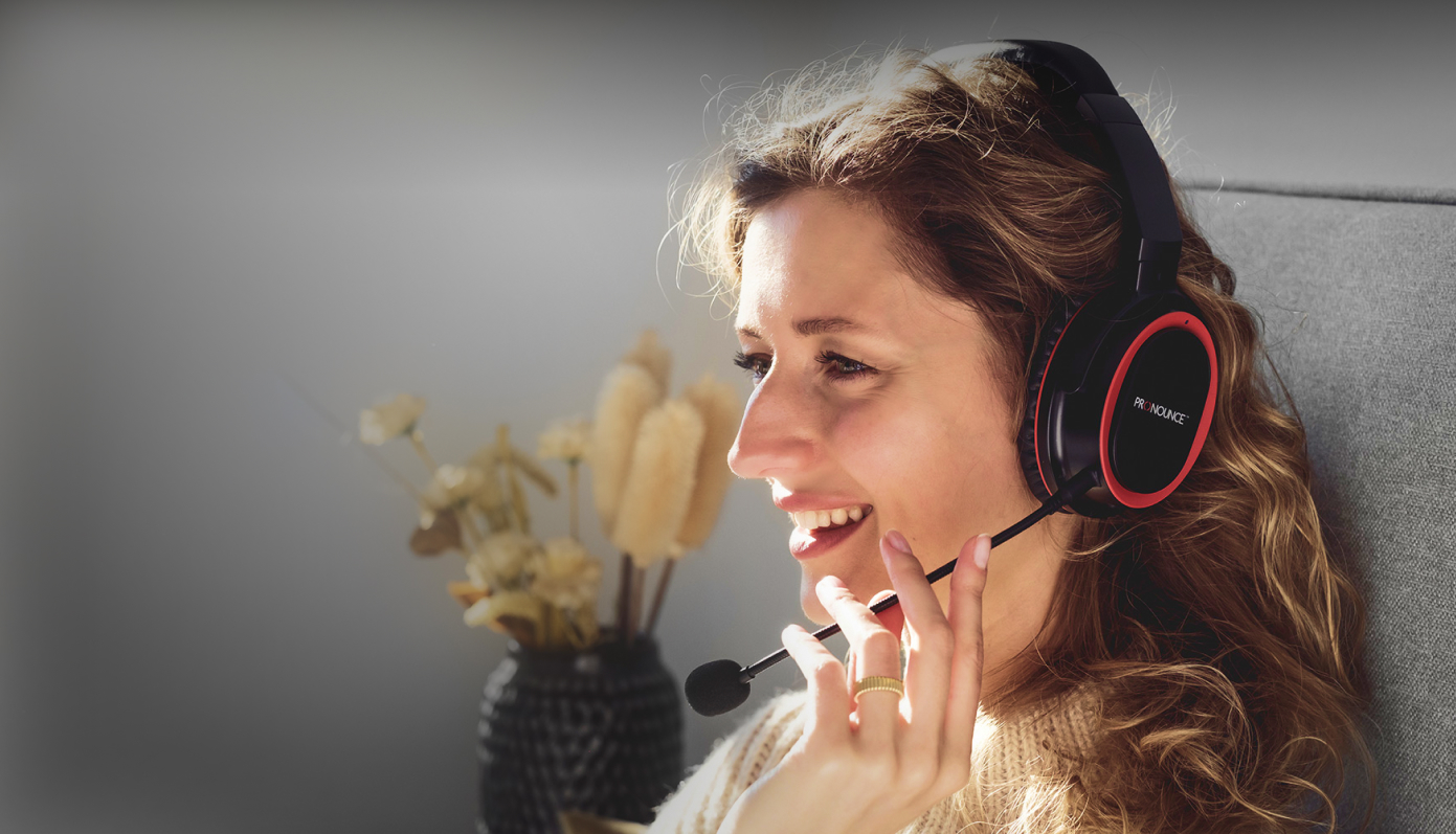 Improve your spoken English with the Pronounce headset